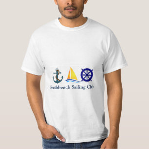 Camiseta blanca de tripulación o club náutico