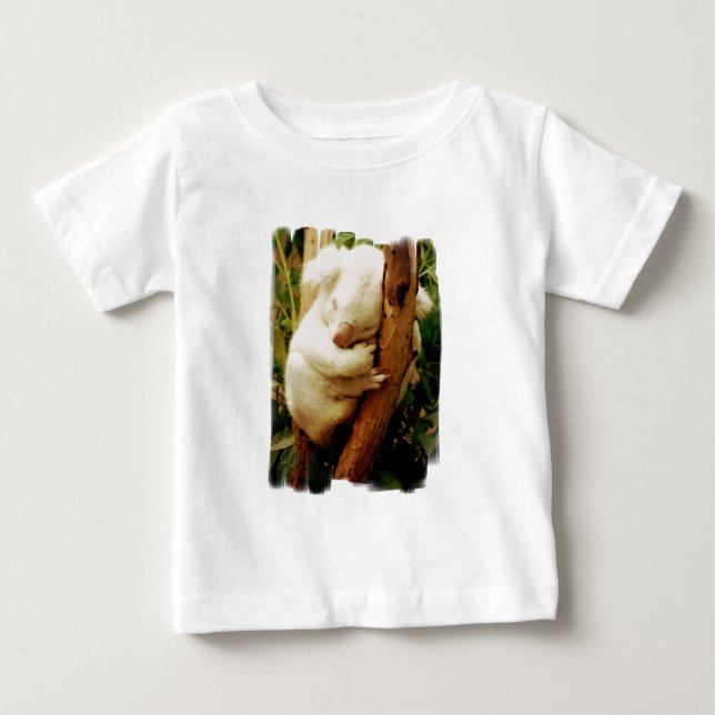 Camiseta blanca del bebé del oso de koala (Anverso)