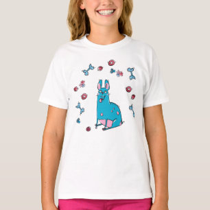 Camiseta blanca del Chica del perro toro francés f
