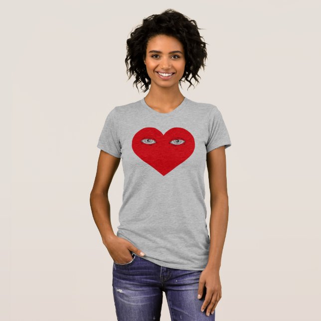Camiseta blanca del corazón del juego del DES (Anverso completo)