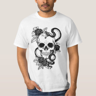 Camiseta blanca del cráneo