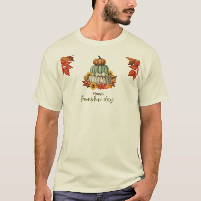 Camiseta blanca del día de la calabaza (Anverso)