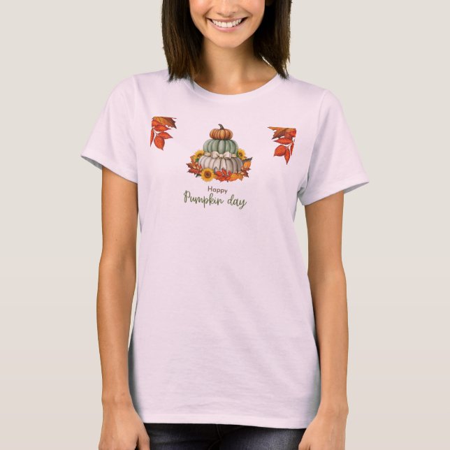 Camiseta blanca del día de la calabaza (Anverso)