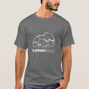 Camiseta blanca del logotipo de ElephantVoices