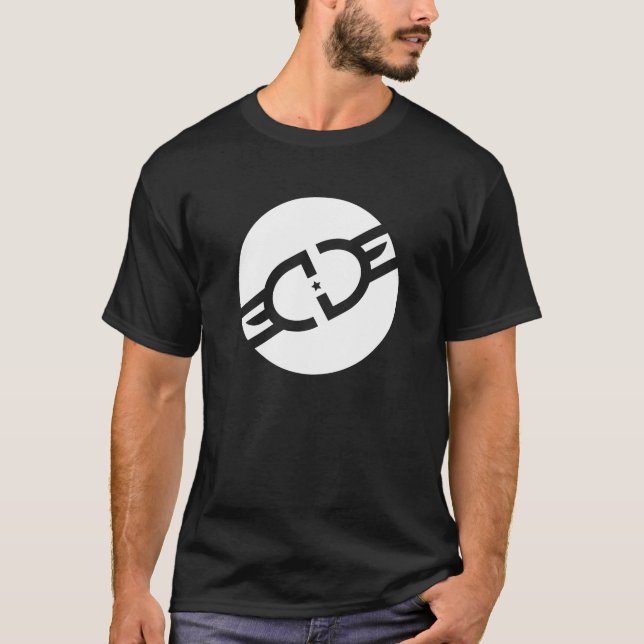 Camiseta blanca del logotipo del círculo de (Anverso)