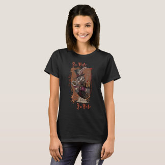 Camiseta blanca del negro del conejo para las