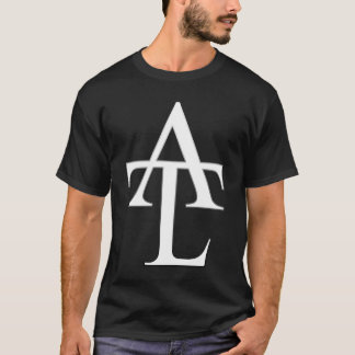Camiseta blanca del negro del logotipo de ATL