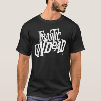 Camiseta blanca del negro del logotipo de los
