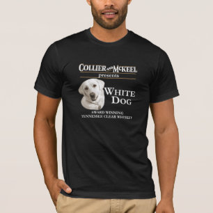 Camiseta blanca del negro del perro del minero y