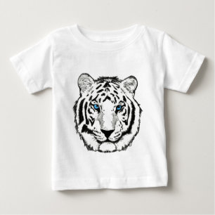 Camiseta blanca del niño del tigre