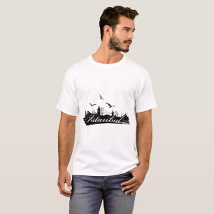Camiseta blanca del puente de Estambul Bosphorus
