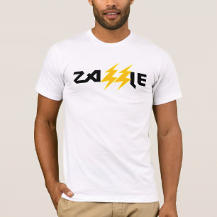 Camiseta blanca del rayo de la roca de Zazzle