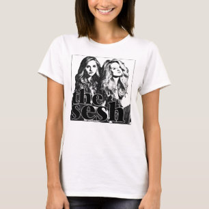 Camiseta blanca del Sesh de las mujeres "piedra de