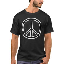 Camiseta blanca del signo de la paz