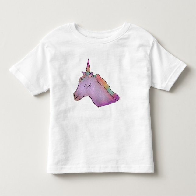Camiseta blanca del unicornio para los niños (Anverso)