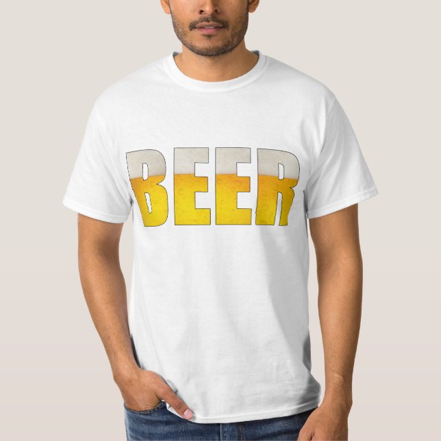 Camiseta blanca del valor de la cerveza (Anverso)