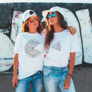 Camiseta Blanca Divertida de Rebanada de Pizza par