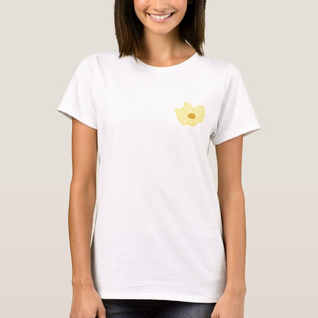 Camiseta blanca estampado de flor Monterón (Anverso)