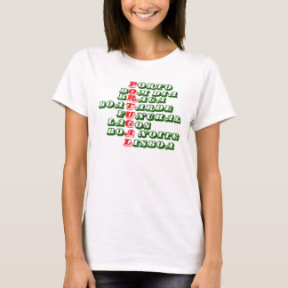 Camiseta blanca femenina de Portugal. Buenos días