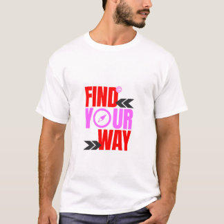 Camiseta Blanca "Find On Way" - Negrita Roja Y Ros