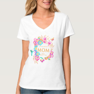 Camiseta Blanca Floral de Mamá en Flor