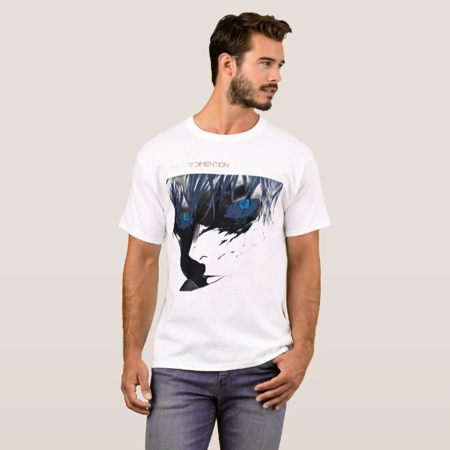 Camiseta blanca Gojo Saturo Anime (Anverso completo)