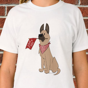 Camiseta Blanca Gráfica de Arte de Perro Adorable 