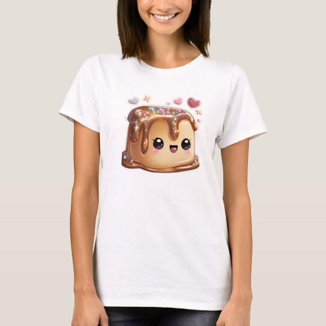 Camiseta Blanca Gráfica de Postre Dulce (Anverso)