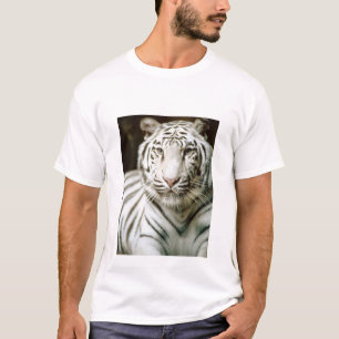 Camiseta blanca hermosa del tigre