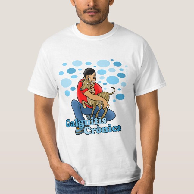 Camiseta blanca hombre - Galguitis Crónica (Anverso)