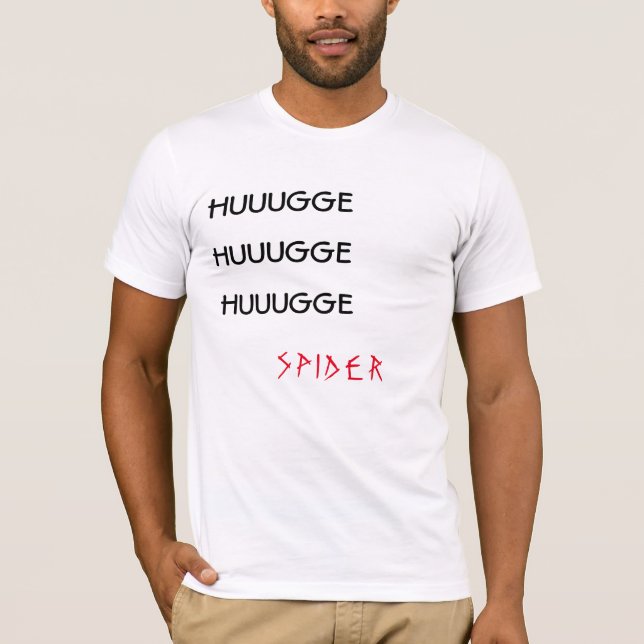Camiseta blanca "HUUGGE HUUGGE SPIDER" (Anverso)