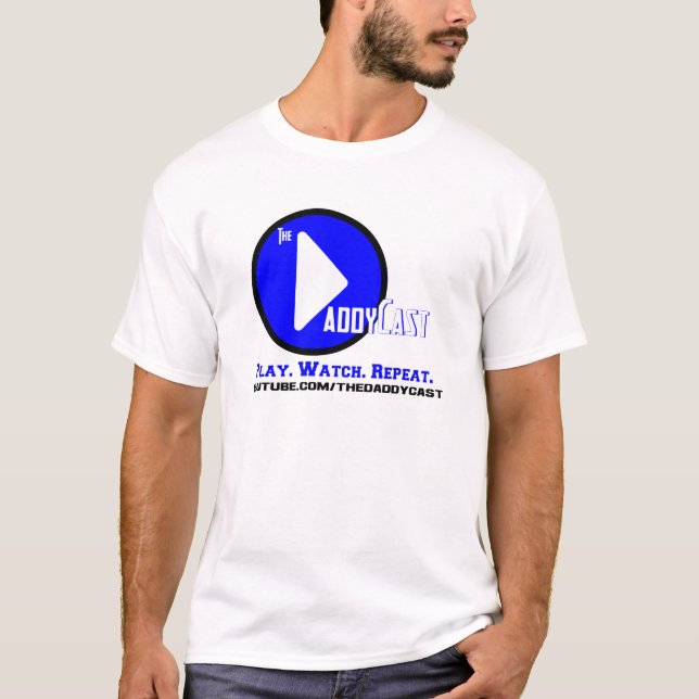Camiseta blanca/ligera de DaddyCast (Anverso)