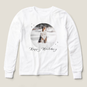 Camiseta blanca linda para niños con manga larga y