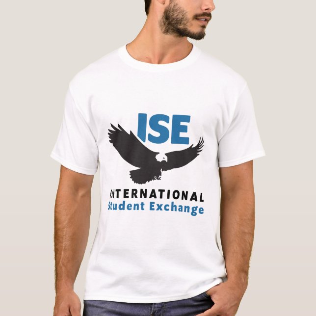 Camiseta blanca masculina con el logotipo de ISE S (Anverso)