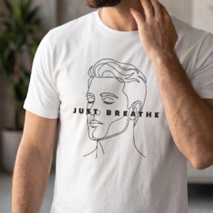 Camiseta blanca minimalista 'Solo Respira' Arte