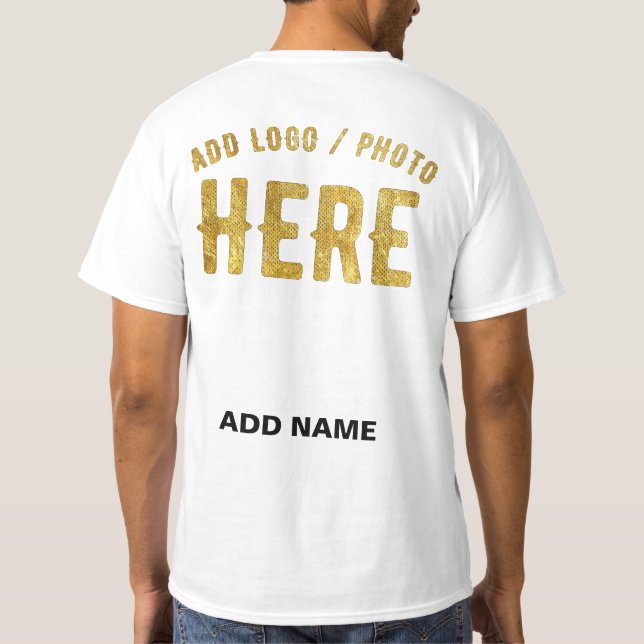 CAMISETA BLANCA MODERNA CON ESTILO PERSONALIZABLE VERIFICAD (Reverso)