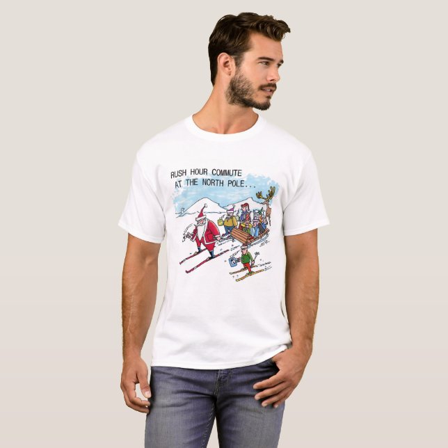 Camiseta blanca North Pole Rush Hour (Anverso completo)