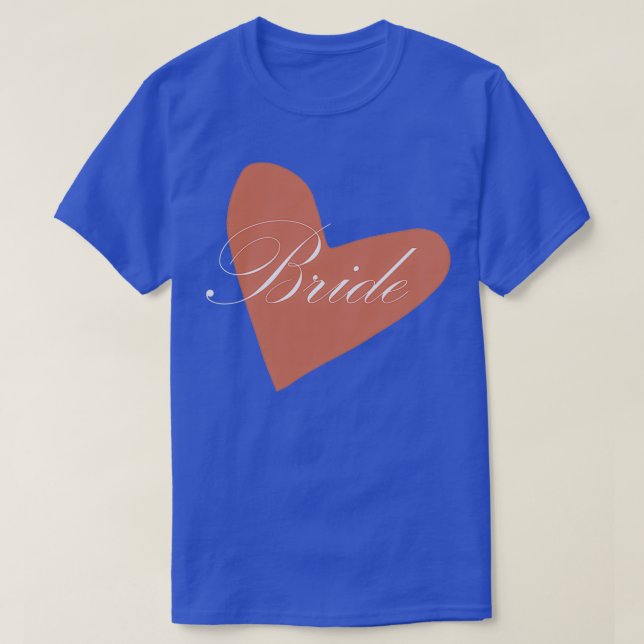 Camiseta Blanca novia en el corazón rosado (Diseño del anverso)