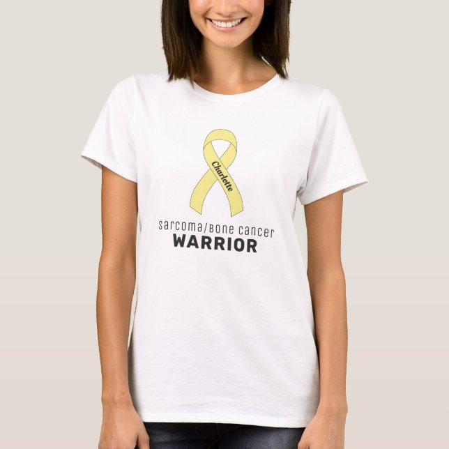 Camiseta blanca para el cáncer de mama Sarcoma/Cin (Anverso)
