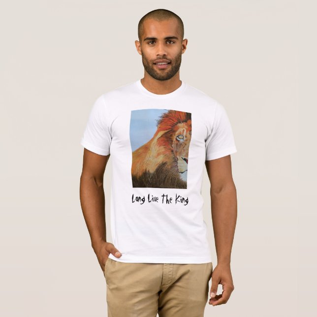 Camiseta blanca para hombre con diseño del león (Anverso completo)