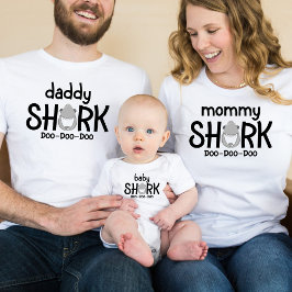 Camiseta blanca para hombre Daddy Shark Father's D