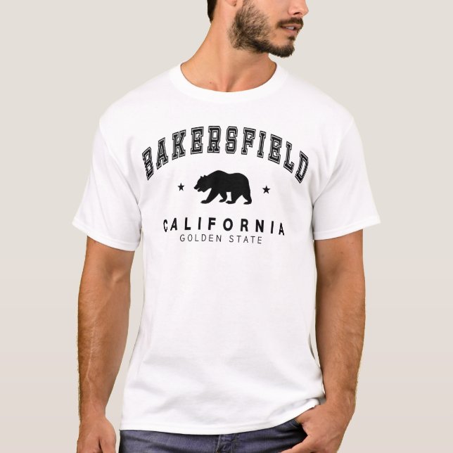 Camiseta blanca para hombre de Bakersfield - Diseñ (Anverso)