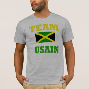 camiseta blanca para hombre del perno del usain -