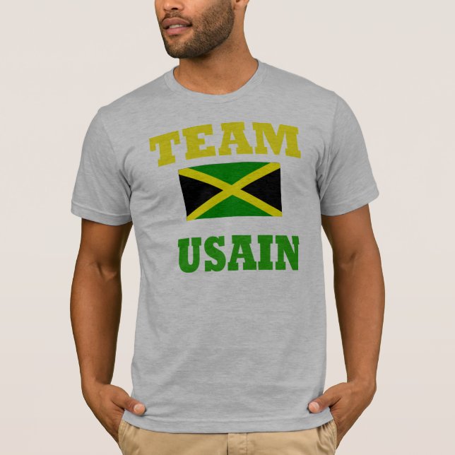 camiseta blanca para hombre del perno del usain - (Anverso)