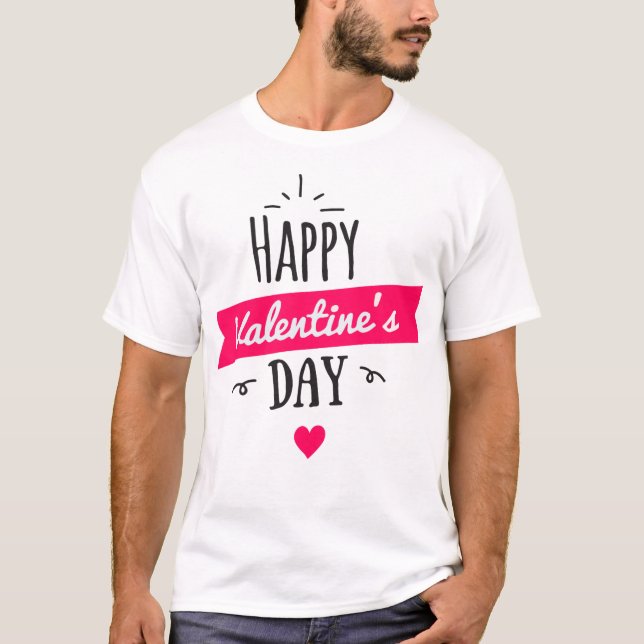 Camiseta blanca para hombres el día de San Valentí (Anverso)