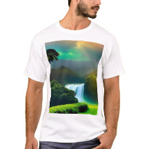 Camiseta blanca para hombres medio tropical hermos