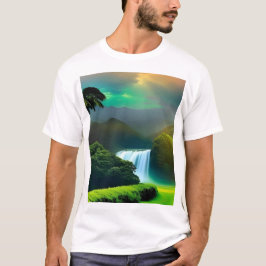 Camiseta blanca para hombres medio tropical hermos