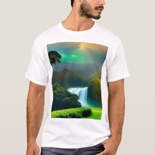 Camiseta blanca para hombres medio tropical hermos