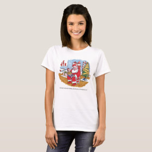 Camiseta blanca para mujeres de Santa Wet