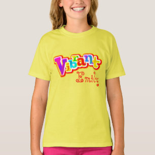 Camiseta blanca para niños con nombre vibrante